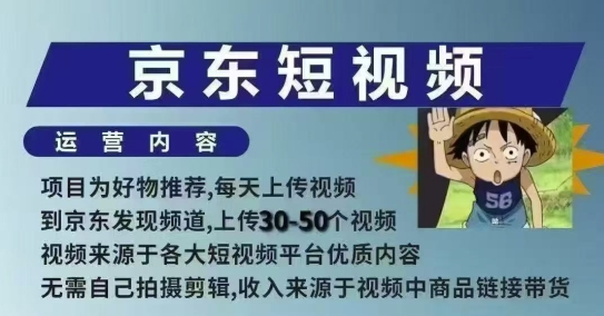 京东短视频带货课，无需自己拍摄剪辑，保姆式教学，两天快速上手-心思维创富网_网上创业教程_网络创业项目