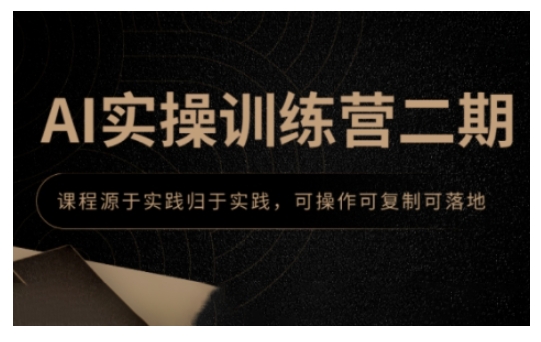 AI实操训练营二期，课程源于实践归于实践，可操作可复制可落地-心思维创富网_网上创业教程_网络创业项目