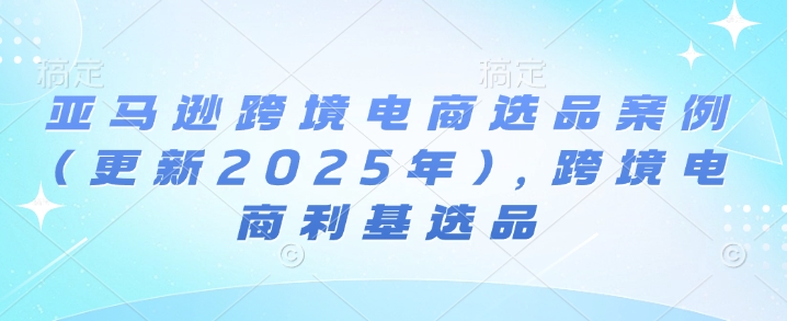 亚马逊跨境电商选品案例(更新2025年2月)，跨境电商利基选品-心思维创富网_网上创业教程_网络创业项目