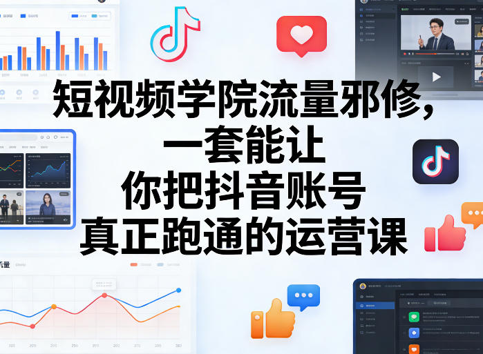 短视频学院流量邪修，一套能让你把抖音账号真正跑通的运营课-心思维创富网_网上创业教程_网络创业项目