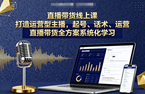 直播带货线上课，打造运营型主播，起号、话术、运营，直播带货全方案系统化学习-心思维创富网_网上创业教程_网络创业项目