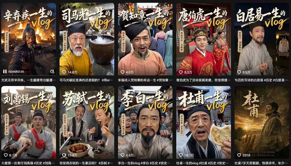 历史人物，诗人一生Vlog教学， AI制作丨伙伴计划丨精选收益丨商单收徒 ，新领域红利期，抓紧做-心思维创富网_网上创业教程_网络创业项目