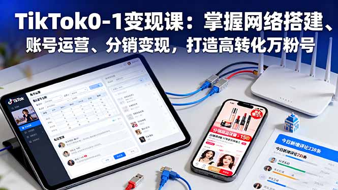 TikTok0-1变现课：掌握网络搭建、账号运营、分销变现，打造高转化万粉号-心思维创富网_网上创业教程_网络创业项目
