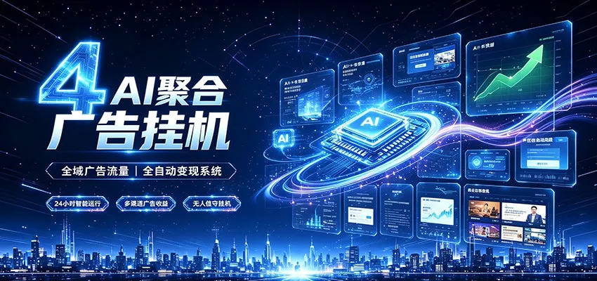 全域广告流量聚合，AI无人挂机稳赚佣金，打造长期稳定被动收入副业-心思维创富网_网上创业教程_网络创业项目