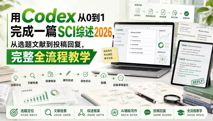 用Codex从0到1完成一篇SCI综述2026，从选题文献到投稿回复，完整全流程教学-心思维创富网_网上创业教程_网络创业项目