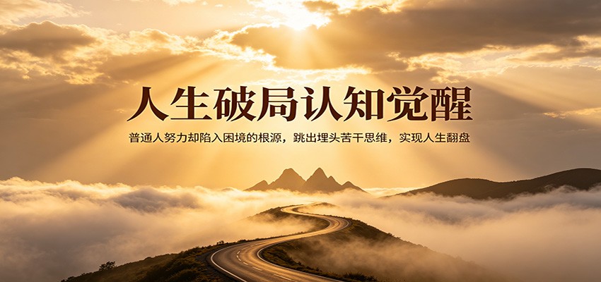 人生破局认知觉醒，普通人努力却陷入困境的根源，跳出埋头苦干思维，实现人生翻盘-心思维创富网_网上创业教程_网络创业项目