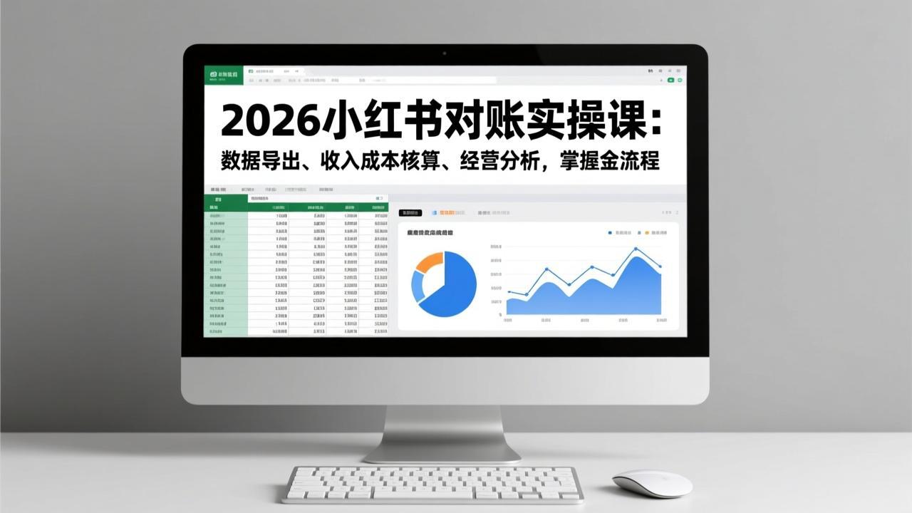 2026小红书对账实操课：数据导出、收入成本核算、经营分析，掌握全流程-心思维创富网_网上创业教程_网络创业项目