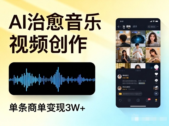 AI做治愈音乐视频，多平台投稿，单条商单变现3W+-心思维创富网_网上创业教程_网络创业项目