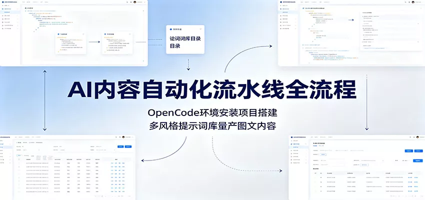 AI内容自动化流水线全流程：OpenCode环境安装项目搭建，多风格提示词库量产图文内容-心思维创富网_网上创业教程_网络创业项目