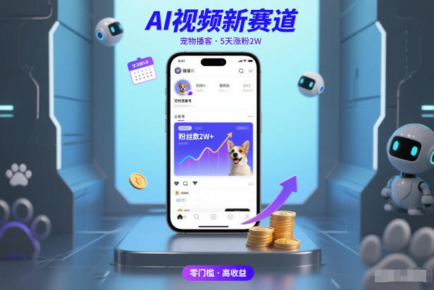 AI视频新赛道，宠物播客仅注册5天涨粉2W，收益非常可观-心思维创富网_网上创业教程_网络创业项目