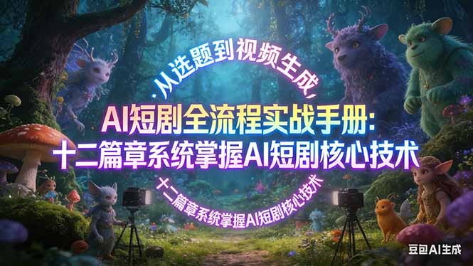 AI 短剧全流程实战手册：从选题到视频生成，十二篇章系统掌握 AI 短剧核心技术-心思维创富网_网上创业教程_网络创业项目