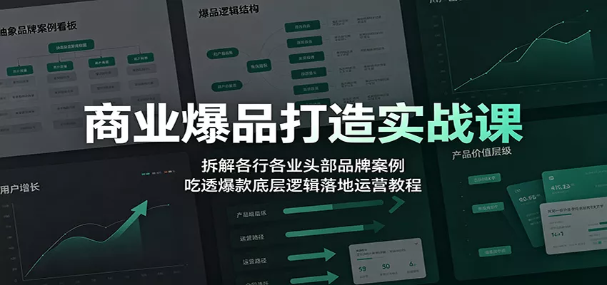 商业爆品打造实战课：拆解各行各业头部品牌案例，吃透爆款底层逻辑落地运营教程-心思维创富网_网上创业教程_网络创业项目