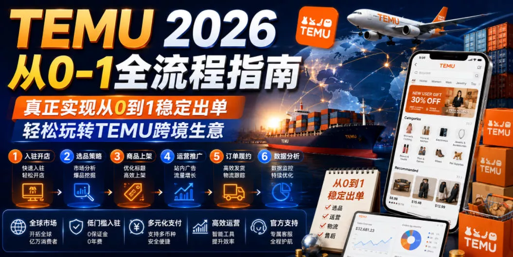 TEMU 2026从0-1全流程指南，真正实现从0到1稳定出单，轻松玩转TEMU跨境生意-心思维创富网_网上创业教程_网络创业项目