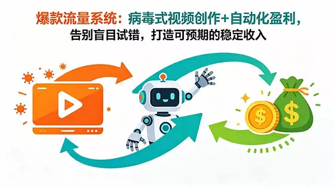 爆款流量系统：病毒式视频创作+自动化盈利，告别盲目试错，打造可预期的稳定收入-心思维创富网_网上创业教程_网络创业项目