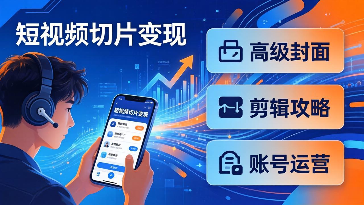 短视频切片变现速成班2.0：高级封面+剪辑攻略+账号运营，0基础小白快速入局副业-心思维创富网_网上创业教程_网络创业项目