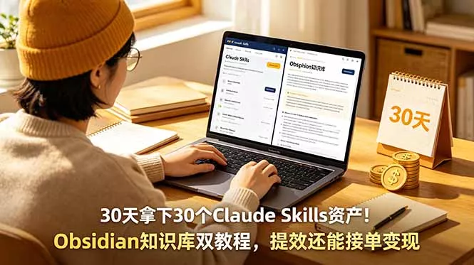 30天拿下30个Claude Skills资产！Obsidian知识库双教程，提效还能接单变现-心思维创富网_网上创业教程_网络创业项目