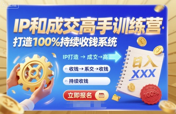 带你成为IP和成交高手的训练营，打造100%持续收钱系统-心思维创富网_网上创业教程_网络创业项目
