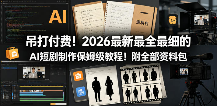吊打付费！2026最新最全最细的AI短剧制作保姆级教程！附全部资料包-心思维创富网_网上创业教程_网络创业项目