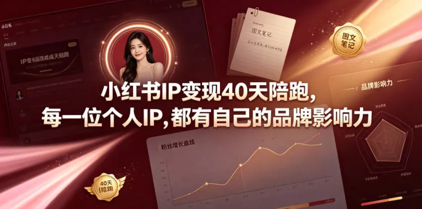 小红书IP变现40天陪跑，每一位个人IP，都有自己的品牌影响力-心思维创富网_网上创业教程_网络创业项目