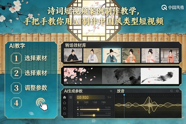古诗词短视频案例制作教学，手把手教你用AI制作中国风类型短视频-心思维创富网_网上创业教程_网络创业项目