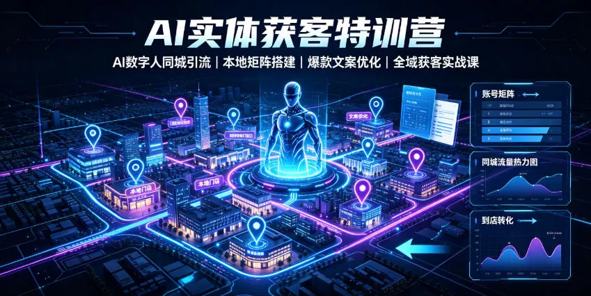 AI实体获客特训营｜AI数字人同城引流、本地矩阵搭建、爆款文案优化全域获客实战课-心思维创富网_网上创业教程_网络创业项目