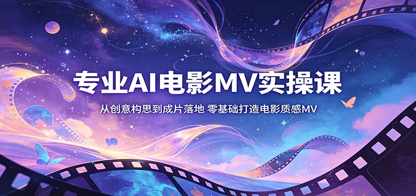 专业AI电影MV实操课：从创意构思到成片落地，零基础打造电影质感MV-心思维创富网_网上创业教程_网络创业项目