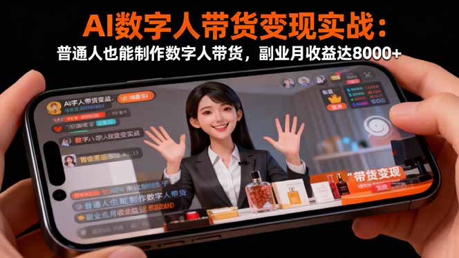 AI数字人带货变现实战：普通人也能制作数字人带货，副业月收益达8000+-心思维创富网_网上创业教程_网络创业项目