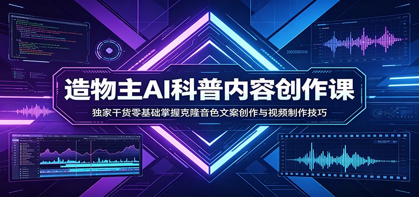 AI科普内容创作课：独家干货零基础掌握克隆音色文案创作与视频制作技巧-心思维创富网_网上创业教程_网络创业项目
