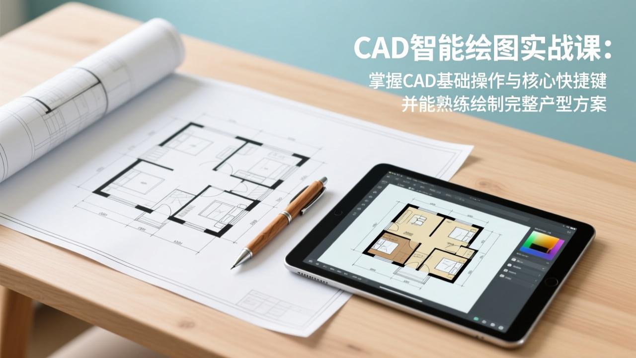 CAD智能绘图实战课：掌握CAD基础操作与核心快捷键，并能熟练绘制完整户型方案-心思维创富网_网上创业教程_网络创业项目