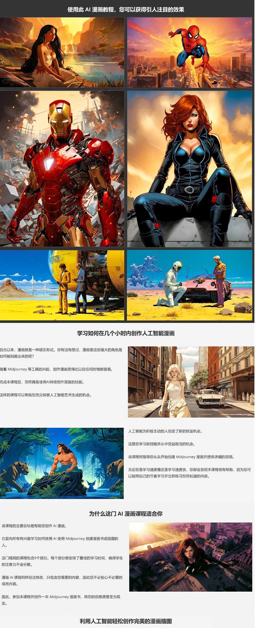 Midjourney AI漫画创作课，脚本构思、人物设计、排版合成，零基础创作完整漫画或系列插画-心思维创富网_网上创业教程_网络创业项目