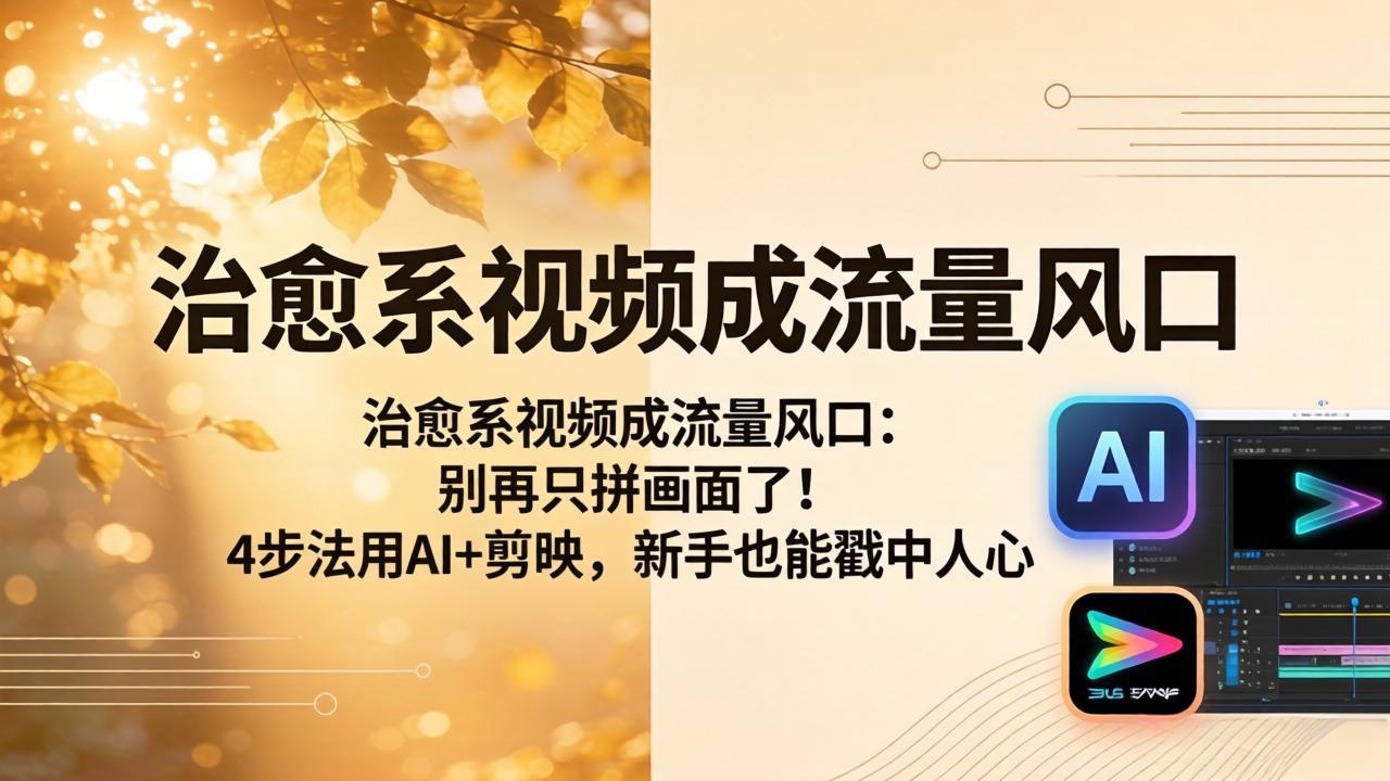 治愈系视频成流量风口：别再只拼画面了！4步法用AI+剪映，新手也能戳中人心-心思维创富网_网上创业教程_网络创业项目