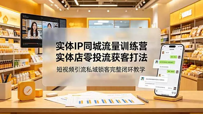 实体IP同城流量训练营：实体店零投流获客打法，短视频引流私域锁客完整闭环教学-心思维创富网_网上创业教程_网络创业项目