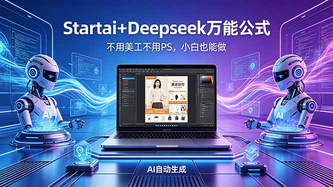 AI自动做电商详情页：Startai+Deepseek万能公式，不用美工不用PS，小白也能做-心思维创富网_网上创业教程_网络创业项目