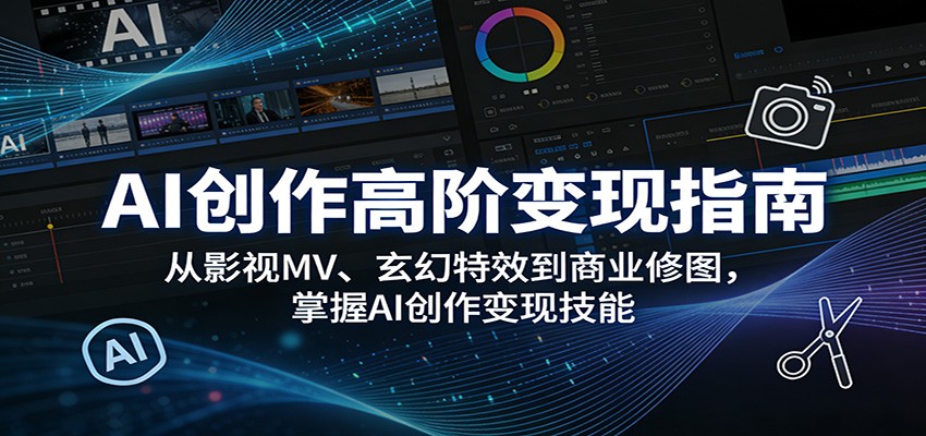 AI创作高阶变现指南：从影视MV、玄幻特效到商业修图，掌握AI创作变现技能-心思维创富网_网上创业教程_网络创业项目