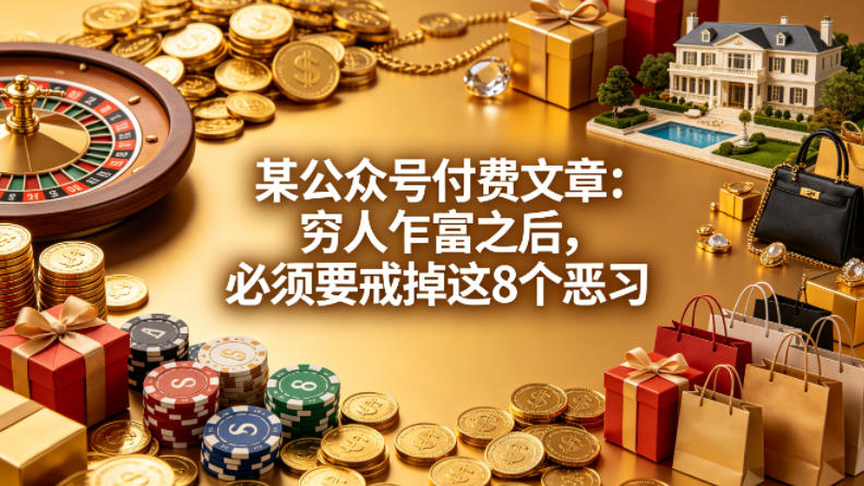 某公众号付费文章：穷人乍富之后，必须要戒掉这8个恶习-心思维创富网_网上创业教程_网络创业项目