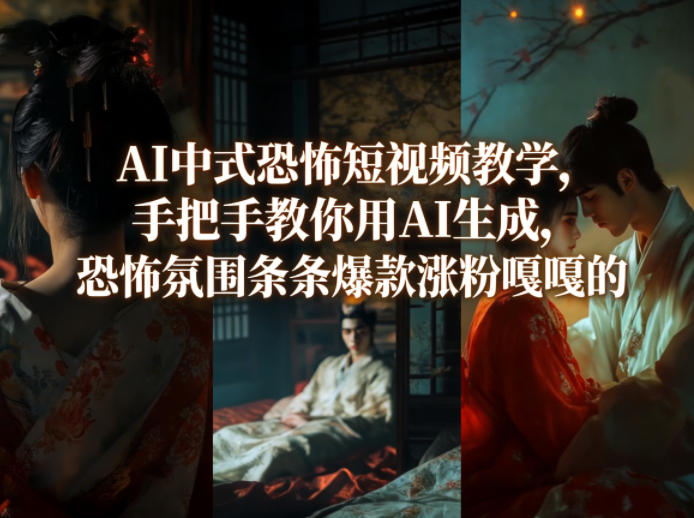 AI中式恐怖短视频教学，手把手教你用AI生成，恐怖氛围条条爆款涨粉嘎嘎的-心思维创富网_网上创业教程_网络创业项目