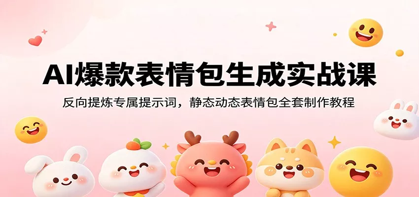 AI爆款表情包生成实战课：反向提炼专属提示词，静态动态表情包全套制作教程-心思维创富网_网上创业教程_网络创业项目