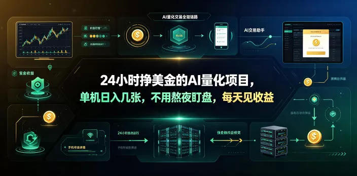 24小时挣美金的AI量化项目，单机日入几十美刀，不用熬夜盯盘，每天见收益【揭秘】-心思维创富网_网上创业教程_网络创业项目