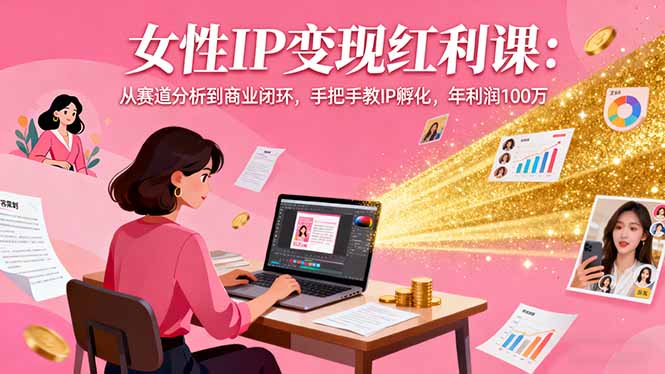 女性IP变现红利课：从赛道分析到商业闭环，手把手教IP孵化，年利润100万-心思维创富网_网上创业教程_网络创业项目