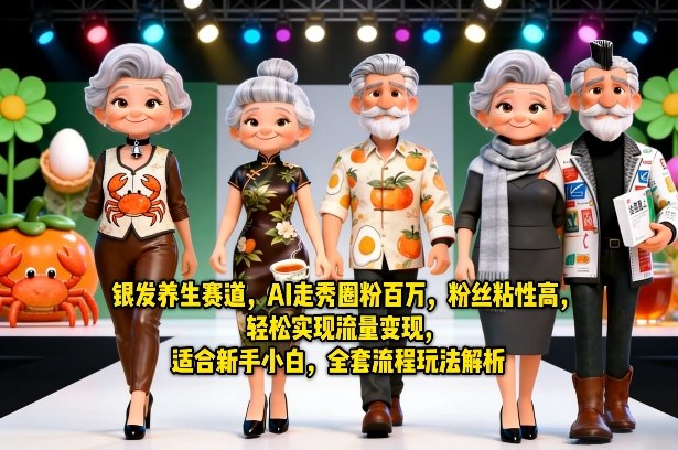 银发养生赛道，AI走秀圈粉百万，粉丝粘性高，轻松实现流量变现，适合新手小白，全套流程玩法解析-心思维创富网_网上创业教程_网络创业项目