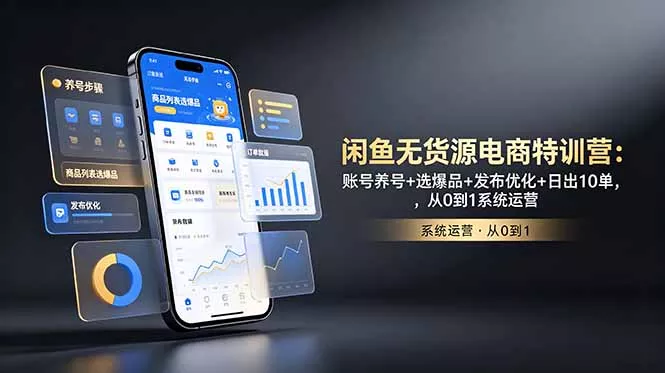 闲鱼无货源电商特训营：账号养号+选爆品+发布优化+日出10单，从0到1系统运营-心思维创富网_网上创业教程_网络创业项目