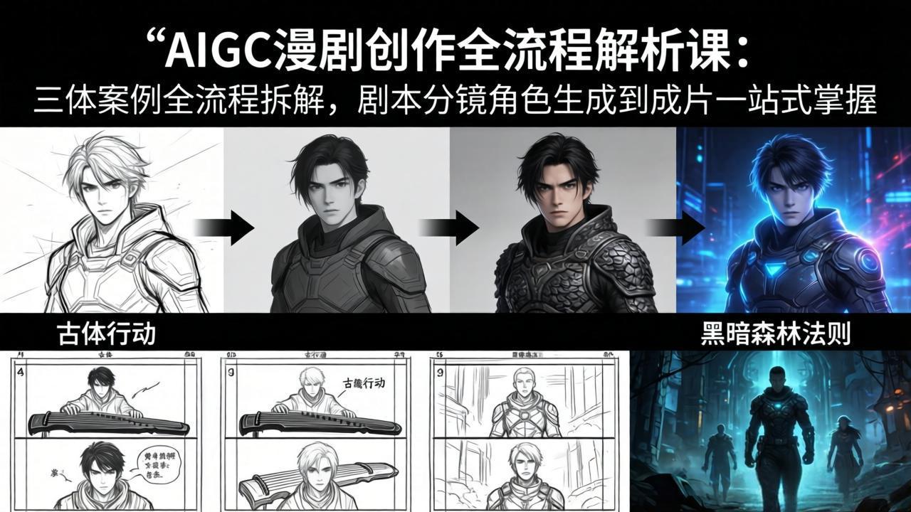 AIGC漫剧创作全流程解析课：三体案例全流程拆解，剧本分镜角色生成到成片一站式掌握-心思维创富网_网上创业教程_网络创业项目