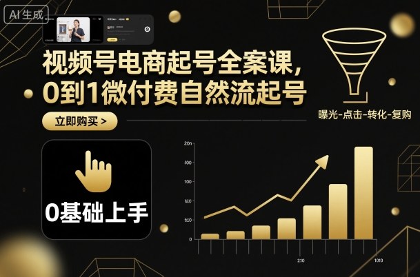 视频号电商起号全案课，0到1微付费自然流起号-心思维创富网_网上创业教程_网络创业项目
