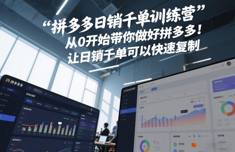 拼多多日销千单训练营，从0开始带你做好拼多多，让日销千单可以快速复制(更新26年4月)-心思维创富网_网上创业教程_网络创业项目
