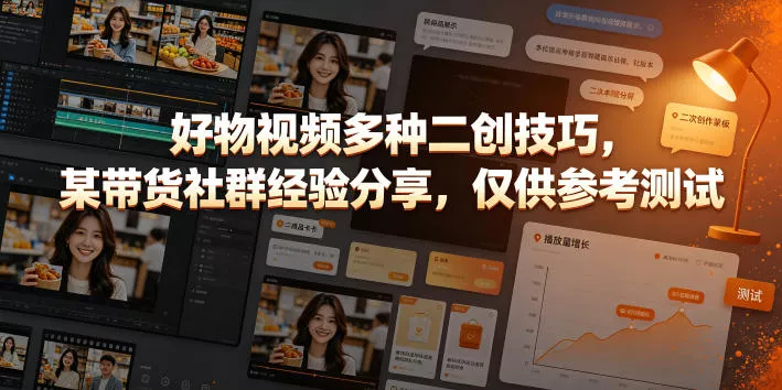 好物视频多种二创技巧，某带货社群经验分享，仅供参考测试-心思维创富网_网上创业教程_网络创业项目