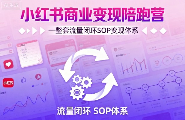 小红书商业变现陪跑营，轻IP矩阵 私域获客 聚光投流，一整套流量闭环SOP变现体系-心思维创富网_网上创业教程_网络创业项目