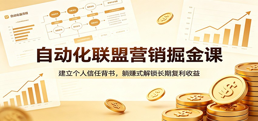 自动化联盟营销掘金课：建立个人信任背书，躺赚式解锁长期复利收益-心思维创富网_网上创业教程_网络创业项目