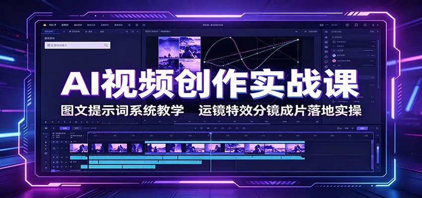 AI视频创作实战课：图文提示词系统教学，运镜特效分镜成片落地实操-心思维创富网_网上创业教程_网络创业项目