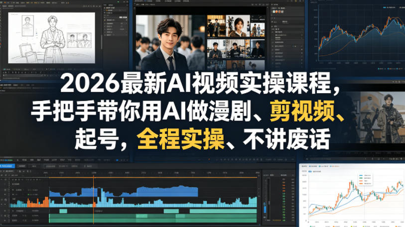 2026最新AI视频实操课程，手把手带你用AI做漫剧、剪视频、起号，全程实操、不讲废话-心思维创富网_网上创业教程_网络创业项目