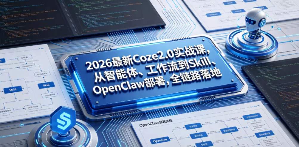2026最新Coze2.0实战课，从智能体、工作流到Skill、OpenClaw部署，全链路落地-心思维创富网_网上创业教程_网络创业项目